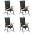 5-dijelni vrtni blagovaonski set crno-smeđi 3060072