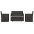 4-dijelna vanjska garnitura od poliratana s jastucima crna 319194