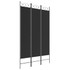 Sobna pregrada s 3 panela crna 120 x 200 cm od tkanine 350149 Sobna pregrada s 3 panela crna 120 x 200 cm od tkanine 350149