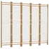 Sklopiva sobna pregrada s 5 panela 200 cm od bambusa i platna 350625
