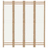 Sklopiva sobna pregrada s 4 panela 160 cm od bambusa i platna 350624
