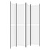 Sobna pregrada s 4 panela bijela 200 x 220 cm od tkanine 350246