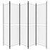 Sobna pregrada s 5 panela bijela 250 x 200 cm od tkanine 350234