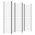 Sobna pregrada s 5 panela bijela 250 x 200 cm od tkanine 350234