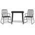 3-dijelni vrtni blagovaonski set od PVC ratana crni 3099215