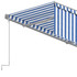 Automatska tenda na uvlačenje s roletom 3 x 2,5 m plavo-bijela 3069386