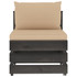 Modularna srednja sofa s jastucima od sivo impregniranog drva 3068123