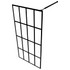 Pregrada za tuš s policom crna 100x195 cm staklo ESG i aluminij 3185467