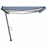 Tenda na ručno uvlačenje s LED svjetlom 450x300 cm plavo-bijela 3069761