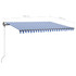 Tenda na ručno uvlačenje s LED svjetlom 450x300 cm plavo-bijela 3069761