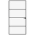 Sobna vrata crna 102 x 201,5 cm kaljeno staklo i aluminij tanka 153661