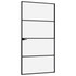 Sobna vrata crna 102 x 201,5 cm kaljeno staklo i aluminij tanka 153661