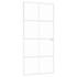 Sobna vrata bijela 93x201,5 cm kaljeno staklo i aluminij tanka 153672