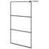 Pregrada za tuš s policom crna 115x195 cm staklo ESG i aluminij 3185479
