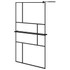Pregrada za tuš s policom crna 115x195 cm staklo ESG i aluminij 3185480