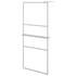 Pregrada za tuš s policom krom 80x195 cm staklo ESG i aluminij 3185492