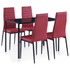 Petodijelni blagovaonski set crvena boja vina 281699