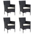 5-dijelni vrtni blagovaonski set s jastucima crni 3156616