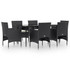 7-dijelni vrtni blagovaonski set s jastucima crni 3156617