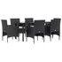 7-dijelni vrtni blagovaonski set s jastucima crni 3156601