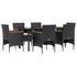 7-dijelni vrtni blagovaonski set s jastucima crni 3156633