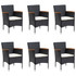 7-dijelni vrtni blagovaonski set s jastucima crni 3156633