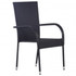 5-dijelni vrtni blagovaonski set s jastucima crni 3099379