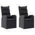 7-dijelni vrtni blagovaonski set s jastucima crni 3099494