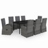 9-dijelni vrtni blagovaonski set s jastucima sivi 3099478