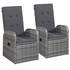 9-dijelni vrtni blagovaonski set s jastucima sivi 3099478