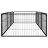 Ograda za pse s 8 panela crna 100 x 50 cm čelik obložen prahom 3115967