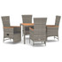 5-dijelni vrtni blagovaonski set sivi od poliratana 3157548