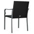 Vrtne stolice s jastucima 6 kom crne 56x59x84 cm od poliratana 3187076