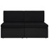 Modularni dvosjed od poliratana crni 49503