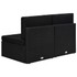 Modularni dvosjed od poliratana crni 49503