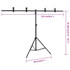 Stalak za pozadinu u obliku slova T crni 151x60x(70-200) cm 190252