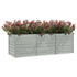 Povišena vrtna gredica 240 x 80 x 77 cm pocinčani čelik srebrna 316886