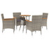 5-dijelni vrtni bistro set od poliratana s jastucima sivi 3187431