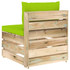 Modularna srednja sofa s jastucima od zeleno impregniranog drva 3074518