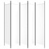 Sobna pregrada s 5 panela bijela 250 x 200 cm od tkanine 350186