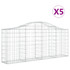 Lučne gabionske košare 5 kom 200x30x80/100 cm pocinčano željezo 3145412