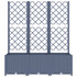 Vrtna sadilica s rešetkom tamnosiva 120 x 40 x 136 cm PP 318253