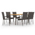7-dijelni vrtni blagovaonski set od poliratana smeđi 3072494