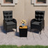 3-dijelni vrtni bistro set od poliratana i drva bagrema crni 3058537