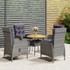 5-dijelni vrtni bistro set od poliratana sivi 3058551