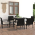 7-dijelni vrtni blagovaonski set od poliratana crni 3065708