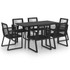 7-dijelni vrtni blagovaonski set od PVC ratana crni 3060216