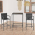 3-dijelni vrtni barski set od poliratana sivi 3064838