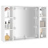 Ormarić s ogledalom i LED svjetlima sjajni bijeli 76x15x55 cm 808861