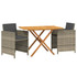 3-dijelni vrtni blagovaonski set s jastucima sivi 3094303
